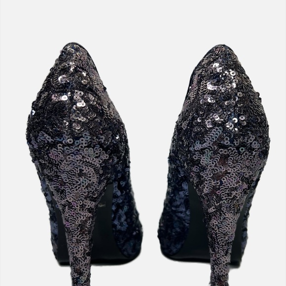 Maxx Blue Iridescent Sequin Prom Pumps Womens size 8.5 - Picture 6 of 10